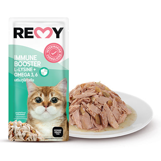 Remy Cat Food, Tuna in Gravy with Bonito Flakes, Immune Boosting Formula (70g).
