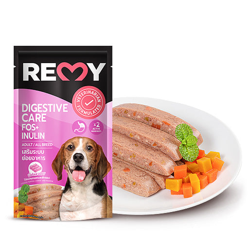 Remy Wet dog food, chicken loaf with carrots and pumpkin, digestive support formula (110g).