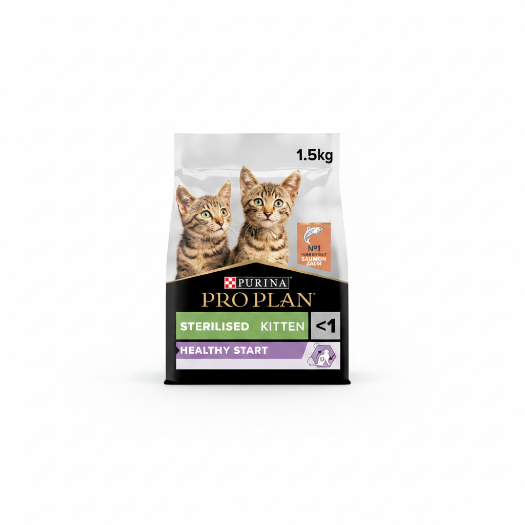 Purina Pro Plan Sterilised Kitten Healthy Start, Dry Cat Food with Salmon, 1.5 kg
