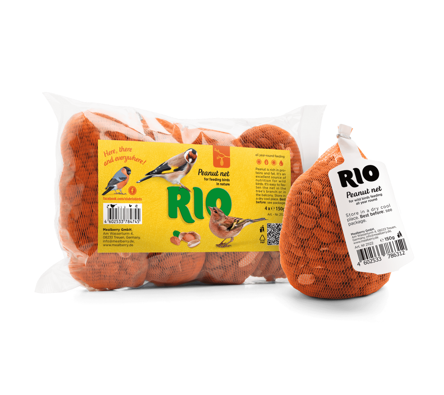 RIO Peanut net for feeding birds in nature -150g