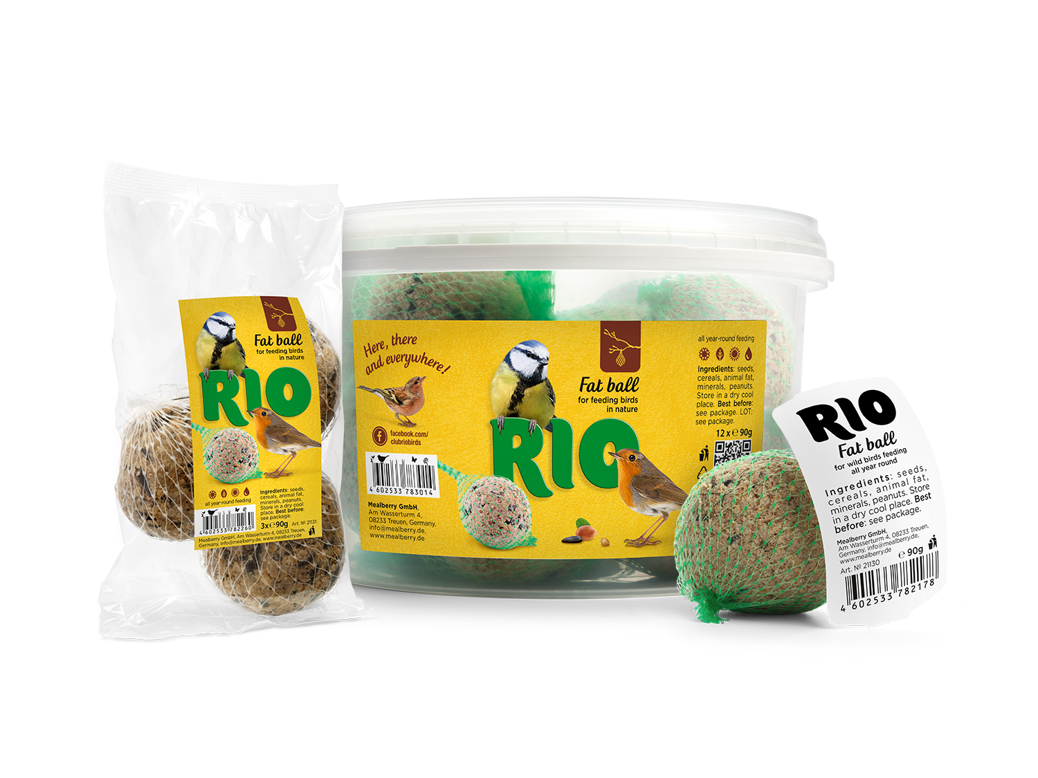RIO Fat Balls for feeding birds in nature -3x90g