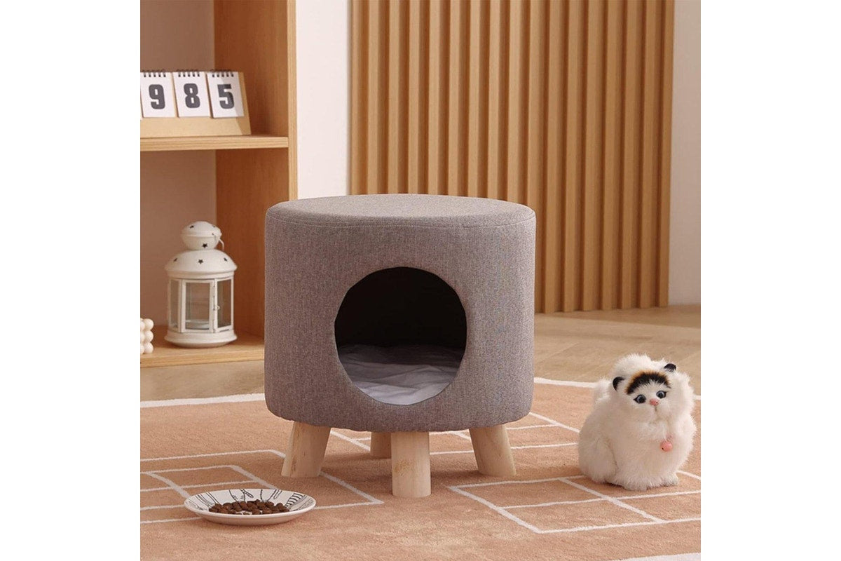 Wooden Cat Stool House Bench Pet Furniture