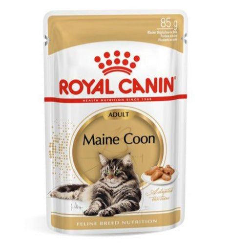 Royal Canin Maine Coon Adult Wet Cat Food Pouches — Breed Nutrition (85g / 12-Pack)