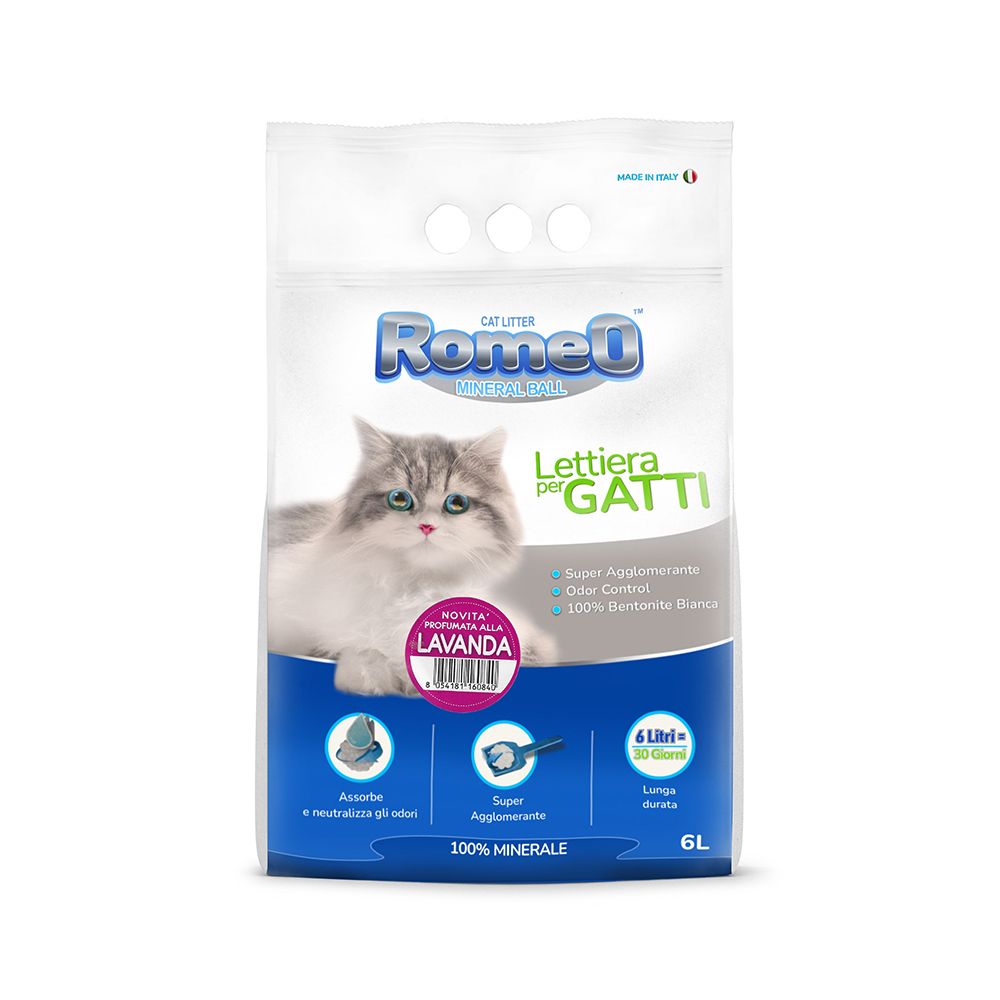 Romeo Mineral Ball Lavander Scent Cat Litter - 6L