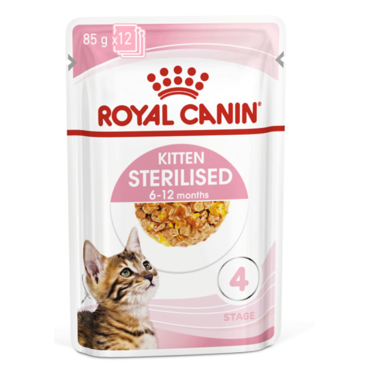 Royal Canin Feline Health Nutrition Kitten Sterilised Jelly (Cat WET FOOD - Pouches)