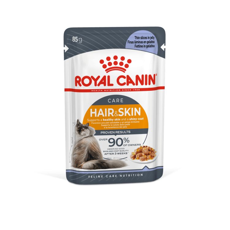 Royal Canin Feline Care Nutrition Hair & Skin Jelly (Wet Food - Pouches) 12 x 85 g
