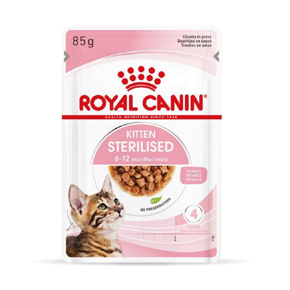 Royal Canin Chunks in Gravy Sterilised Kitten Food Pouch - 85 g - Pack of 12