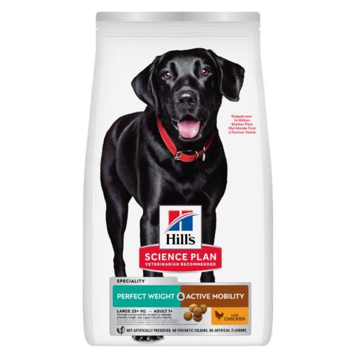 Hill’s Science Plan Perfect Weight & Active Mobility Large Breed Adult Dog Food with Chicken (12kg)