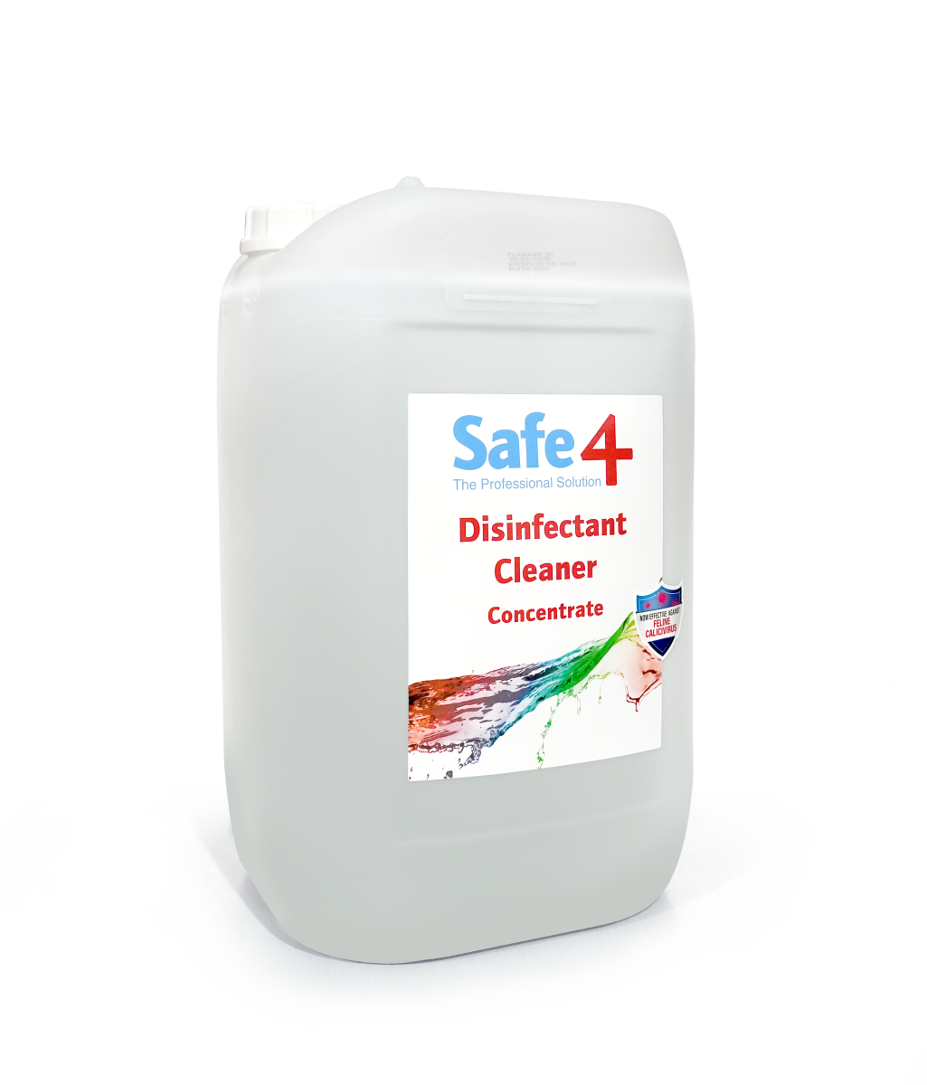 Safe4 Concentrated Disinfectant Cleaner, Odourless Scent, Enhanced Formula, 25 L