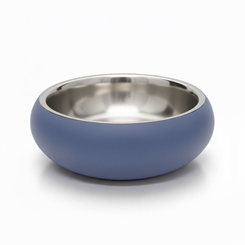 Saluki Double Wall Bowl Belly with Non-Slip Base Dog Bowl - 1240 ml - Blue