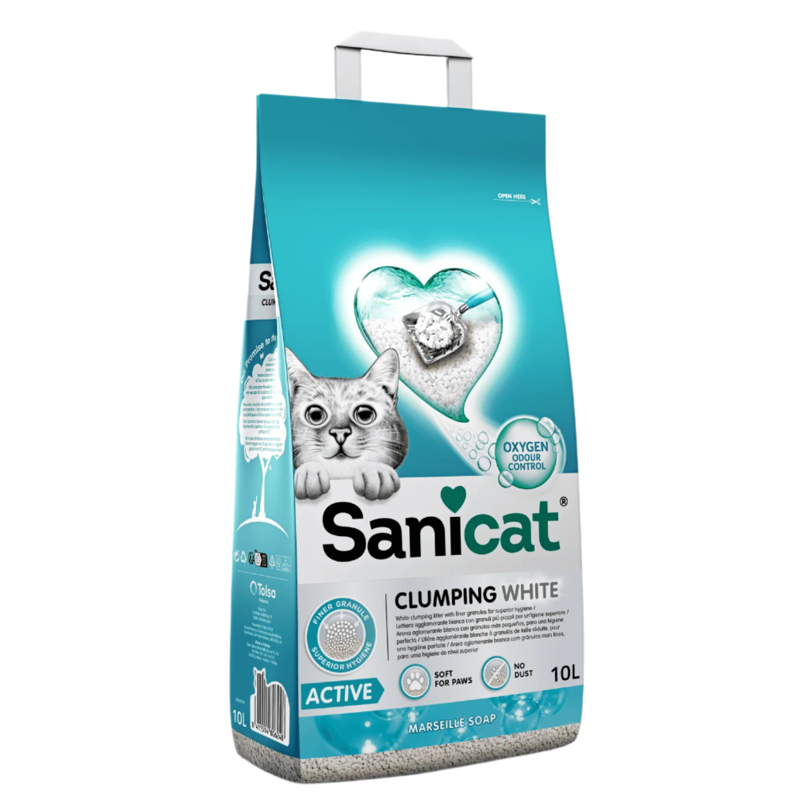 Sanicat White Active Clumping Cat Litter - 10L