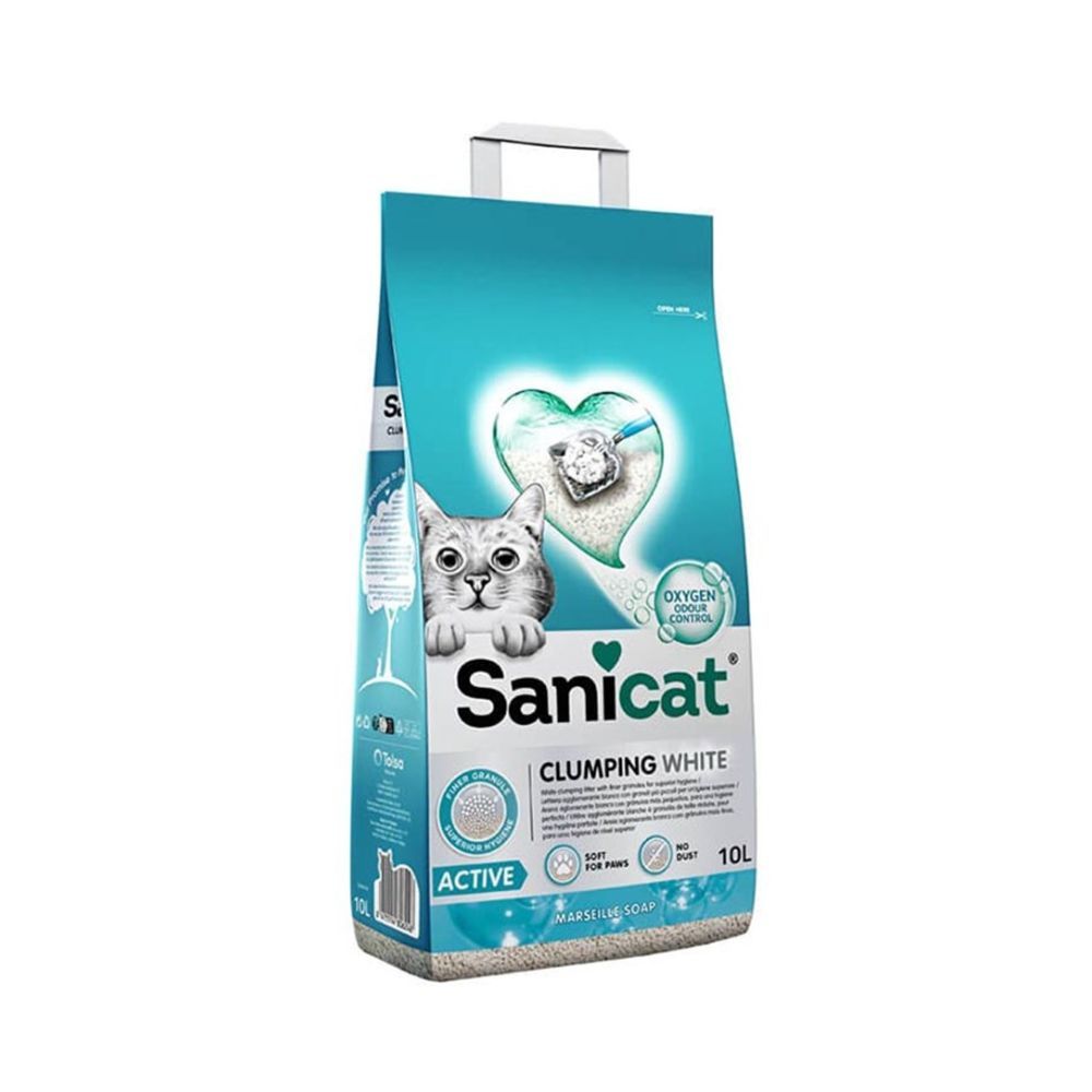 Sanicat Clumping White Marseille Soap Cat Litter - 10 L