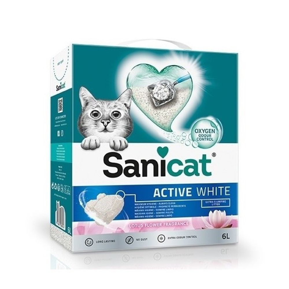 Sanicat Active White Lotus Flower Cat Litter - 6 Liters