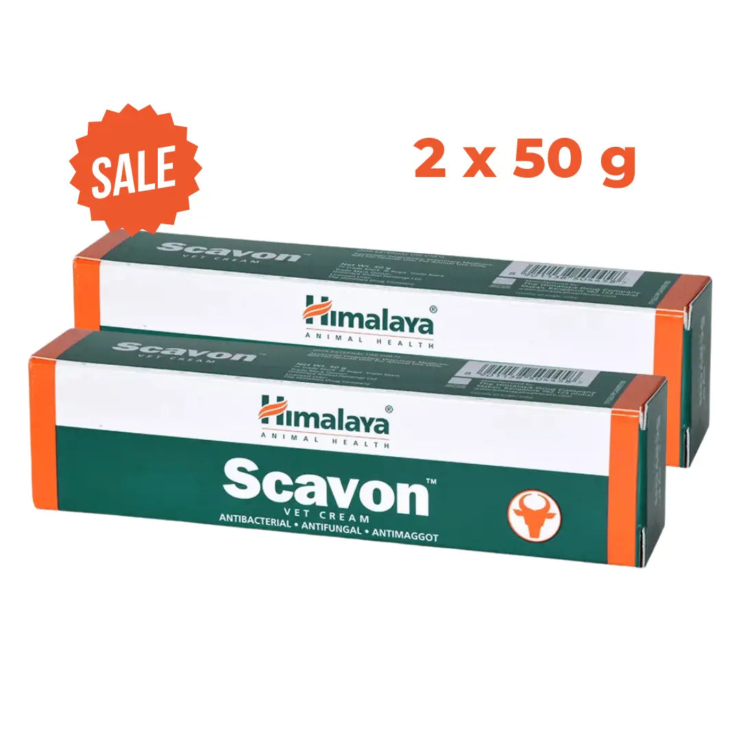 HIMALAYA SCAVON VET CREAM WOUND HEALER ANTIMICROBIAL CREAM FOR DOGS & CATS 50 Gm - Pack Of 2