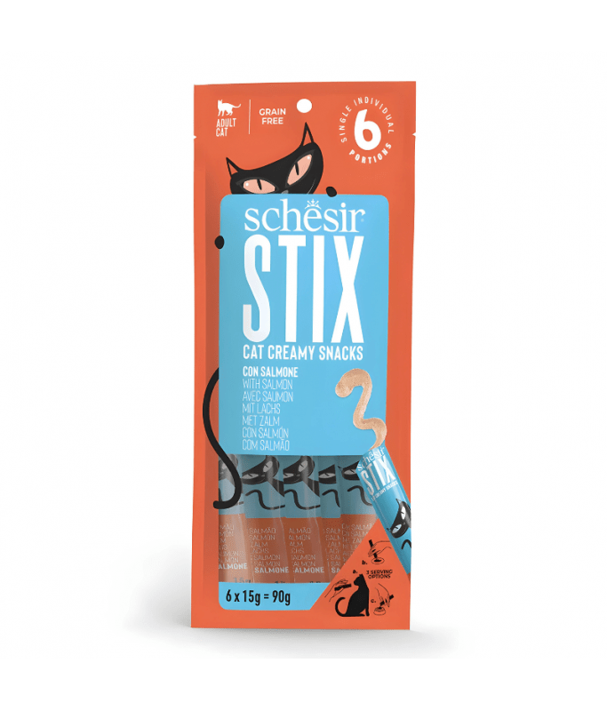 Schesir Stix Treat For Cat In Cream Salmon -6x15g