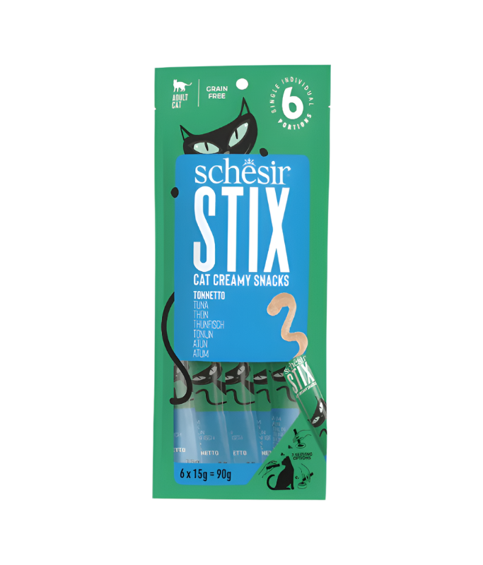 Schesir Stix Treat For Cat In Cream - Tuna - 6X15g
