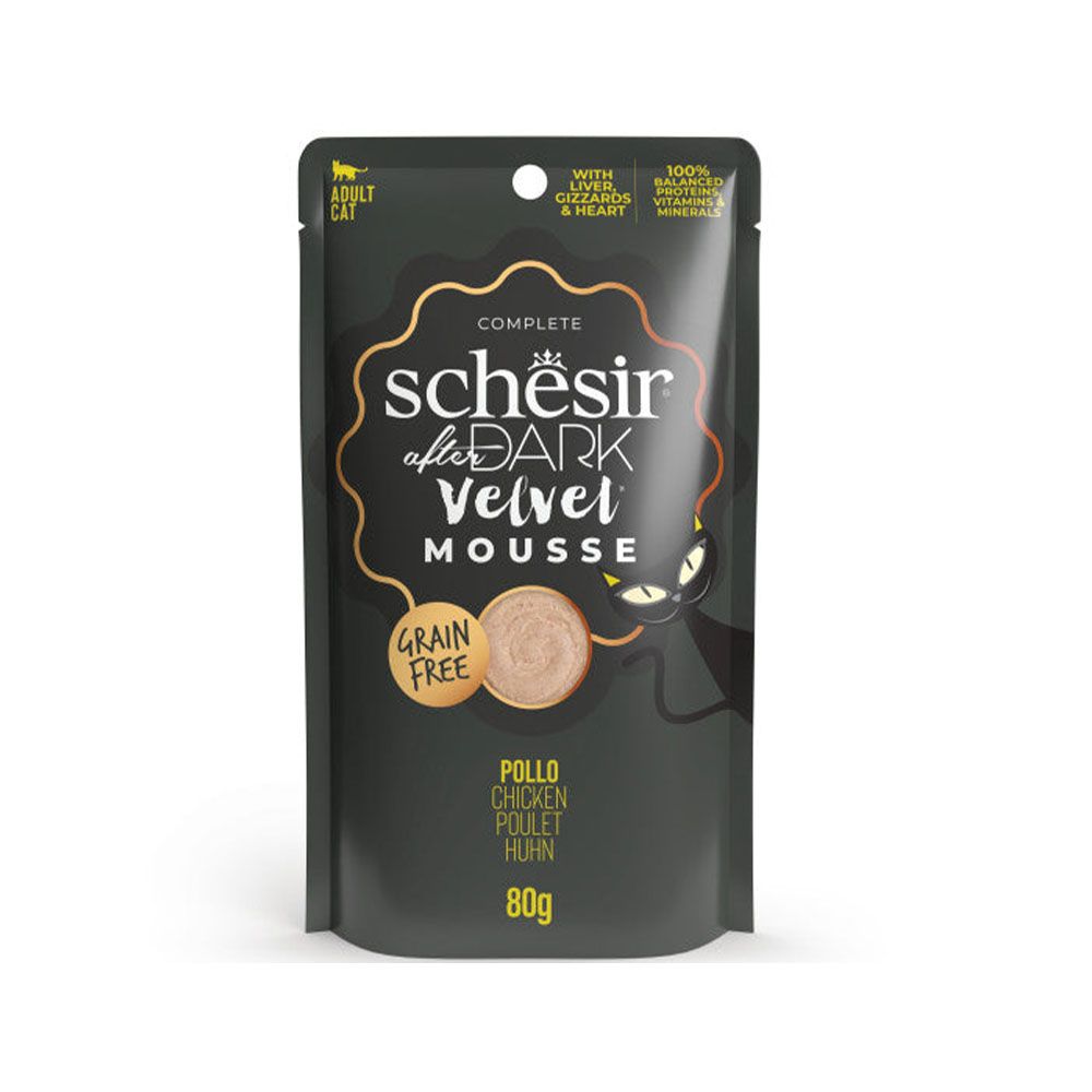 Schesir After Dark Velvet Mousse Chicken Cat Food Pouch - 80 g