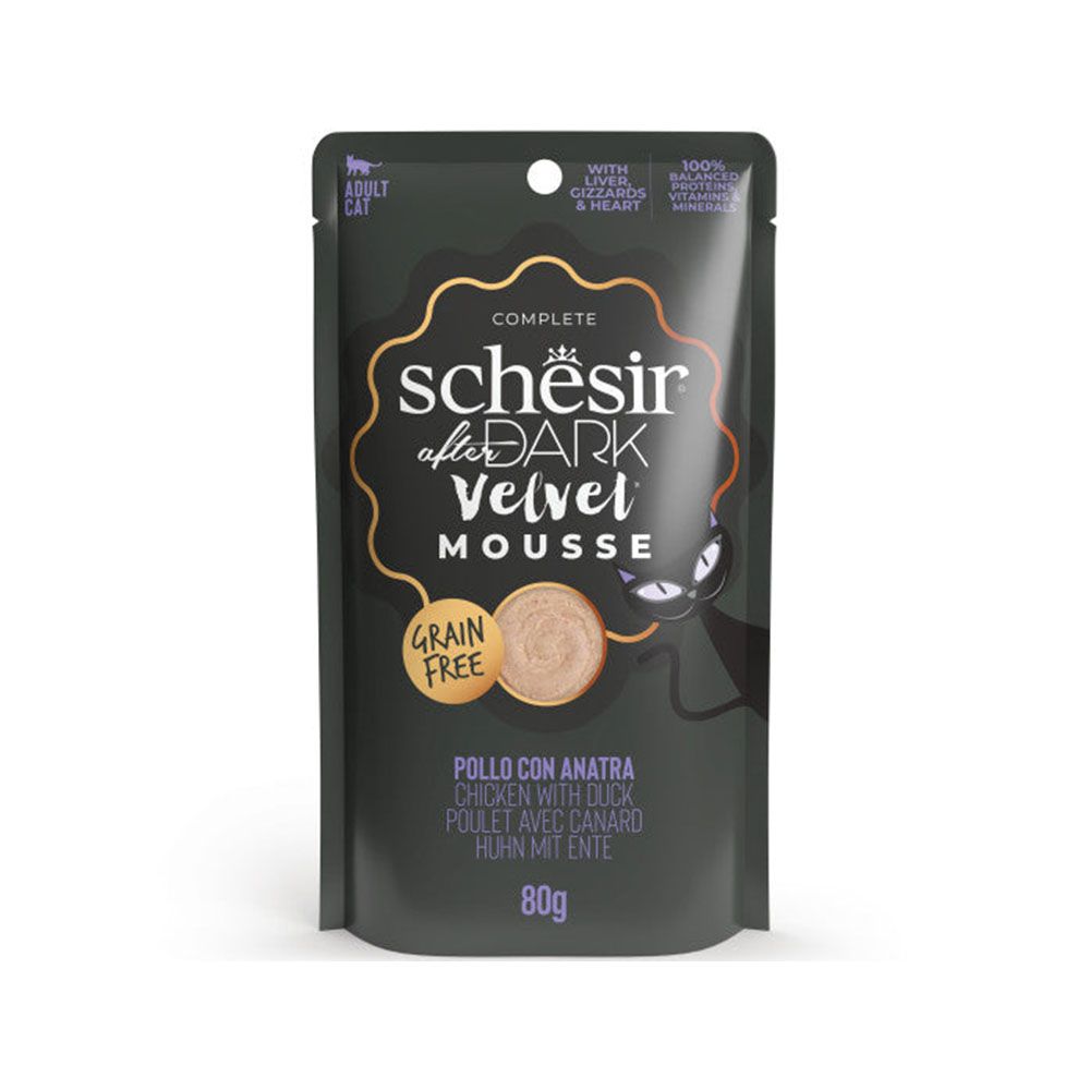 Schesir After Dark Velvet Mousse Chicken with Duck Cat Food Pouch - 80 g