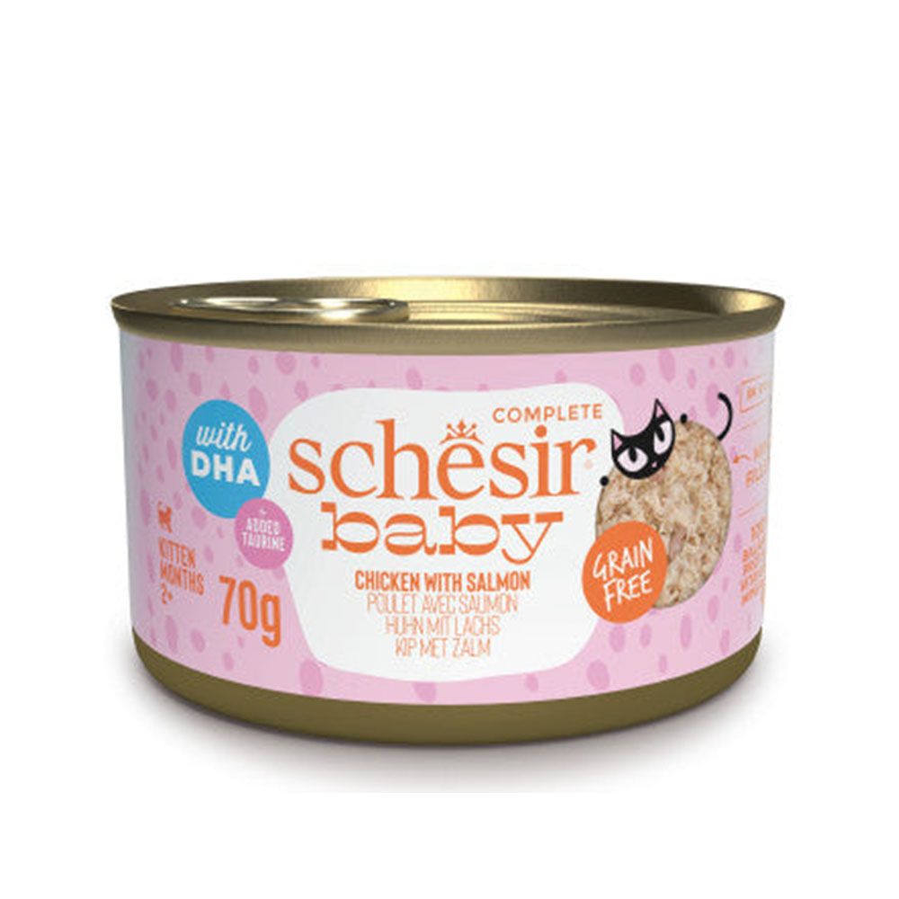 Schesir Baby Chicken with Salmon in Broth Canned Kitten Food - 70 g