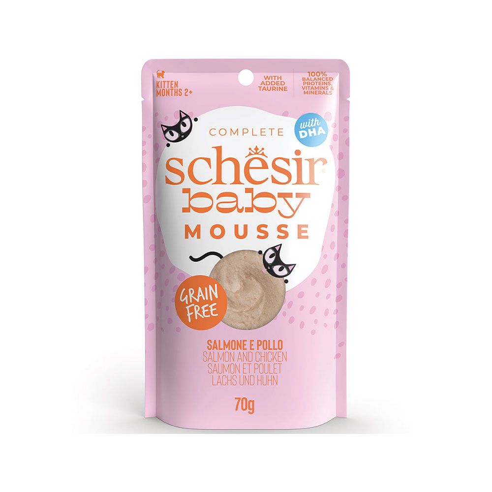Schesir Baby with Salmon and Chicken in Mousse Kitten Food Pouch - 70 g