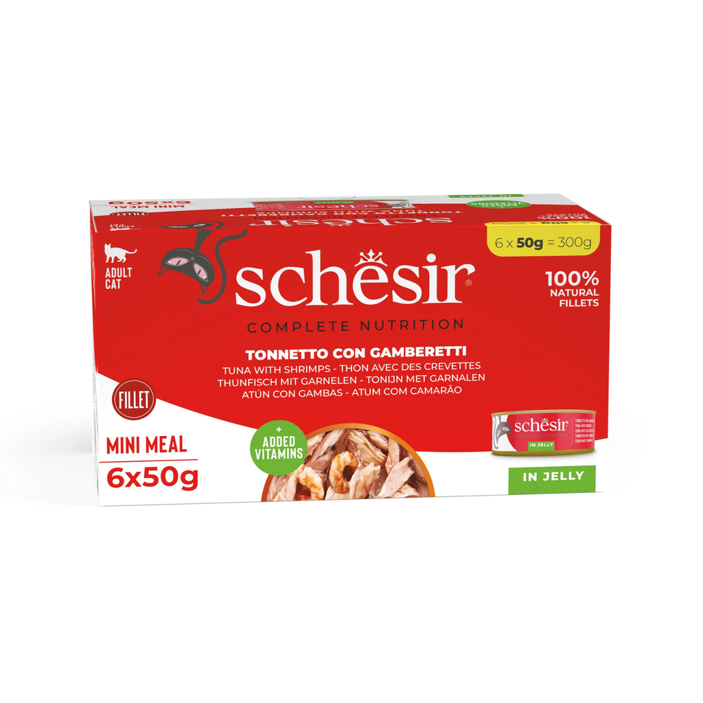 Schesir Cat MultiPack Can Wet Food-Tuna With Shrimps[Weight - 300g]