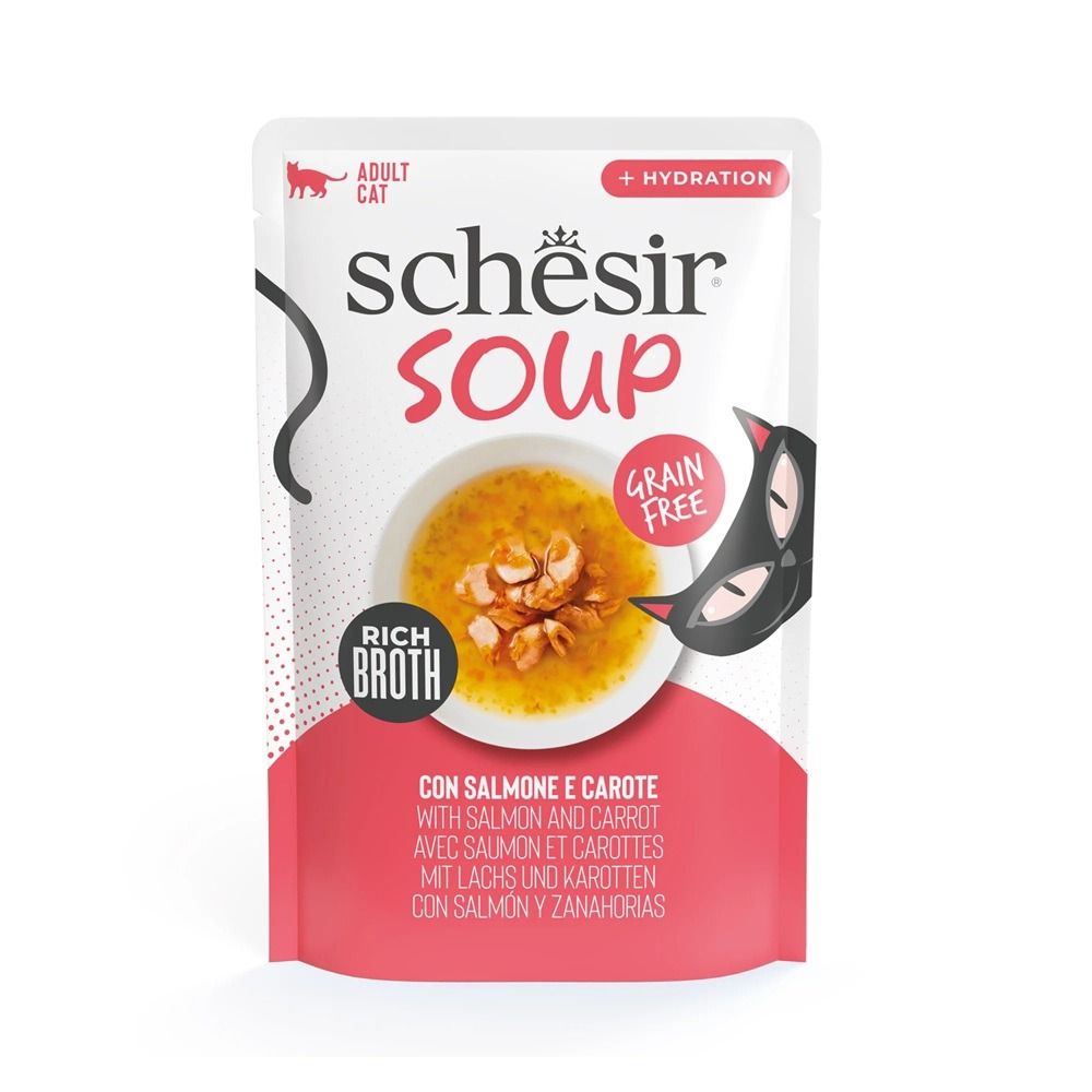 Schesir Soup Salmon and Carrot Wet Cat Food - 40 g