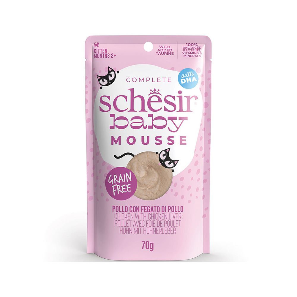 Schesir Baby Chicken With Chicken Liver in Mousse Wet Kitten Food - 70 g