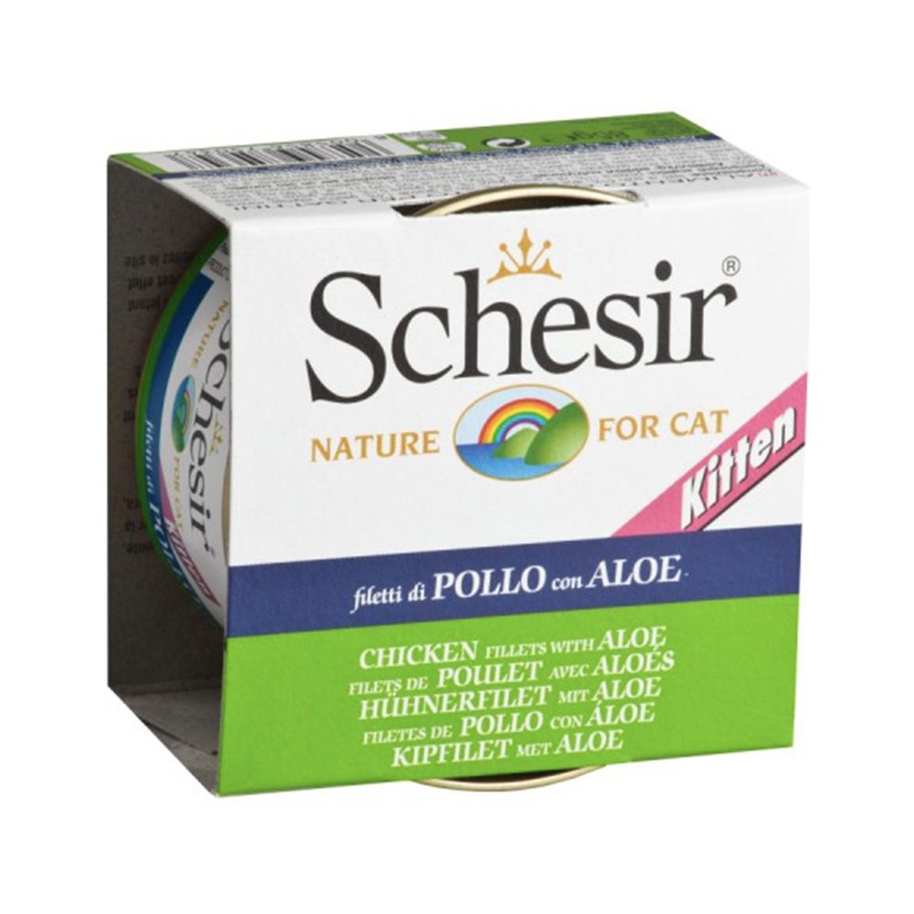 Schesir Chicken Fillets with Aloe Jelly Canned Kitten Food - 85g - Pack of 12
