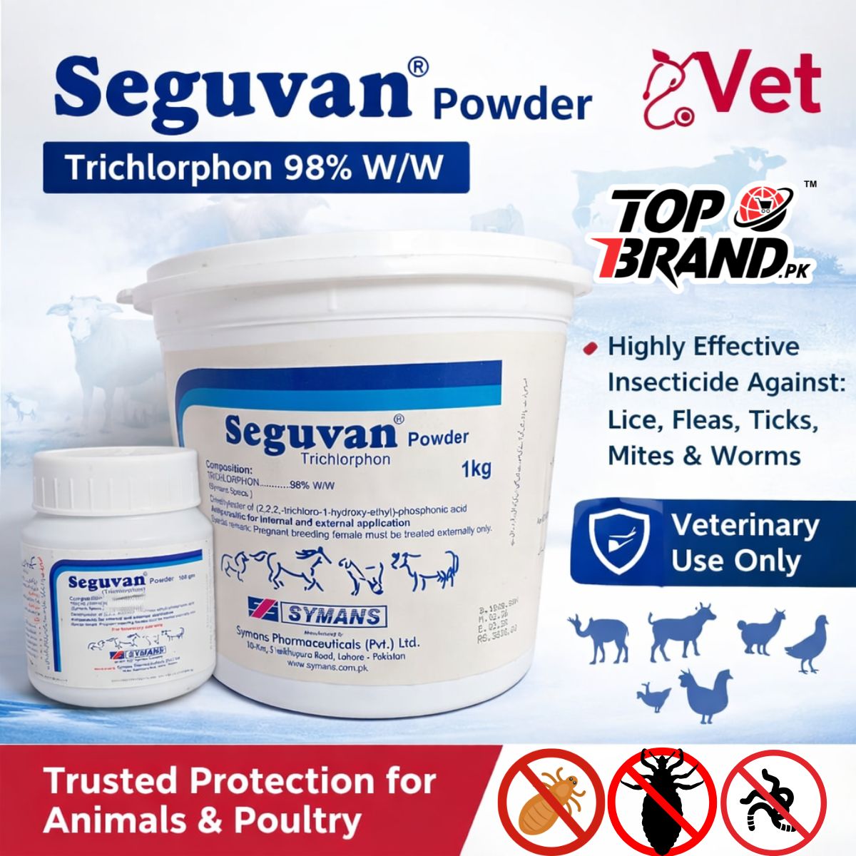 Seguvan (Trichlorphon 98%) – Powerful Solution for Lice, Ticks, Fleas, & More