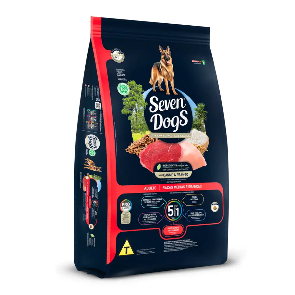 Seven Dogs Dog Food for Adult Medium & Large Breeds – Beef & Chicken 14kg