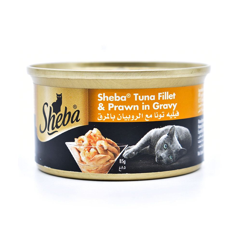 Sheba Tuna Fillet and Prawn in Gravy Canned Cat Food - 85 g - Pack of 12