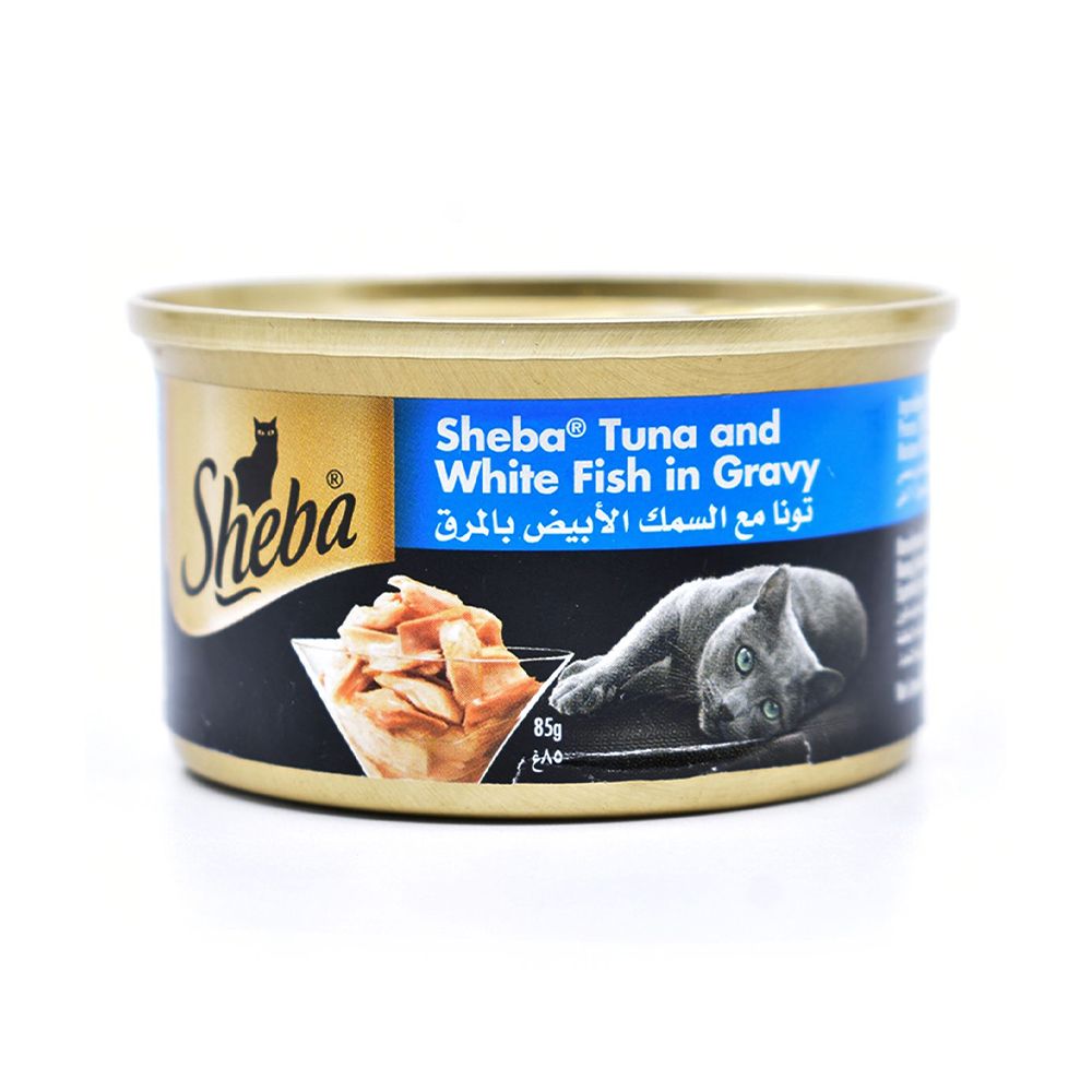 Sheba Tuna and White Fish in Gravy Canned Cat Food - 85 g - Pack of 12