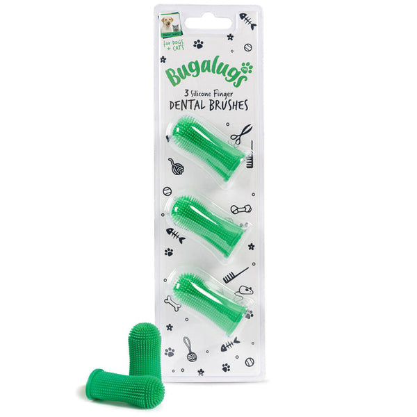 Bugalugs Finger Brush for Dogs & Cats - 3PCS