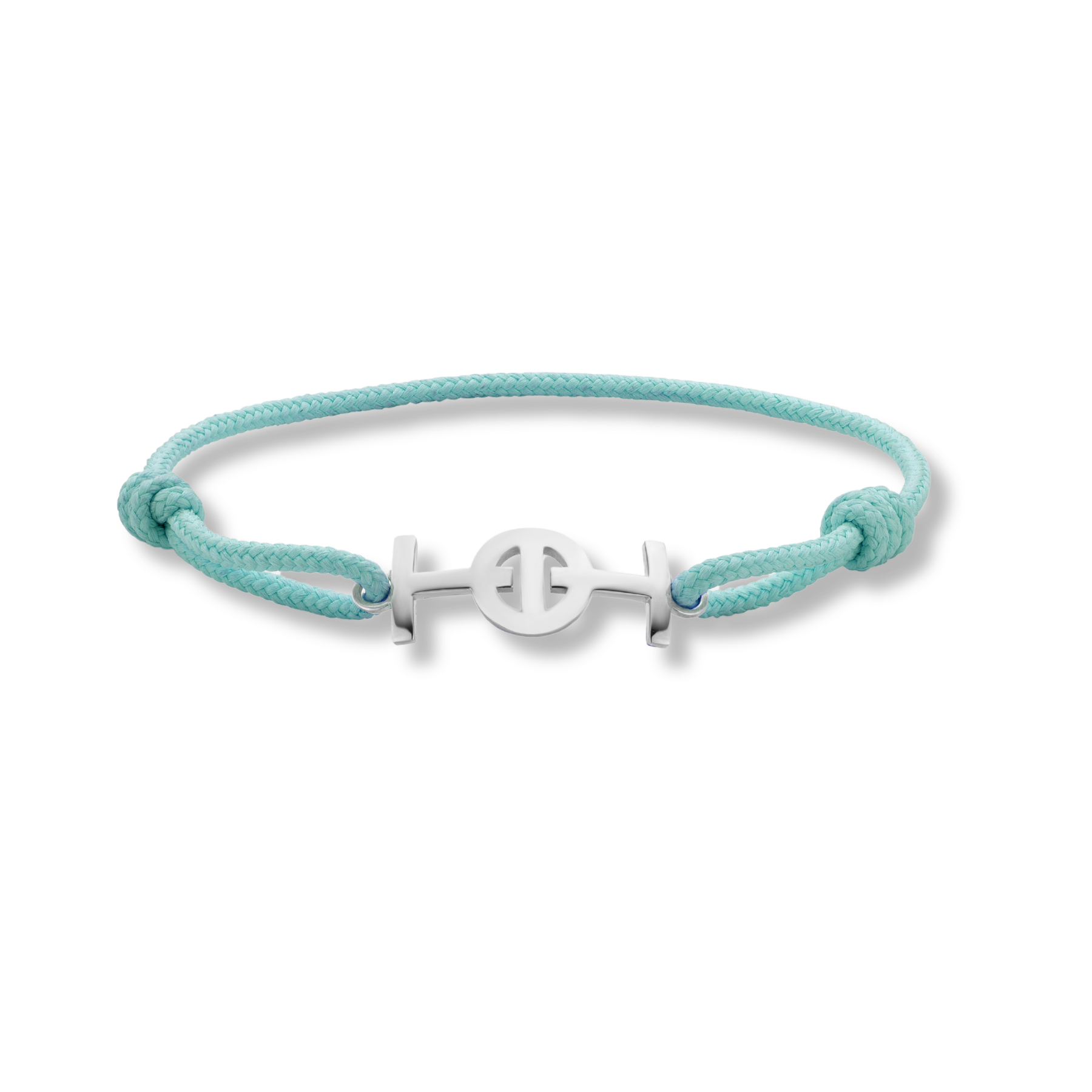 Toti Silver Challenge Cord Bracelet in Aqua Blue