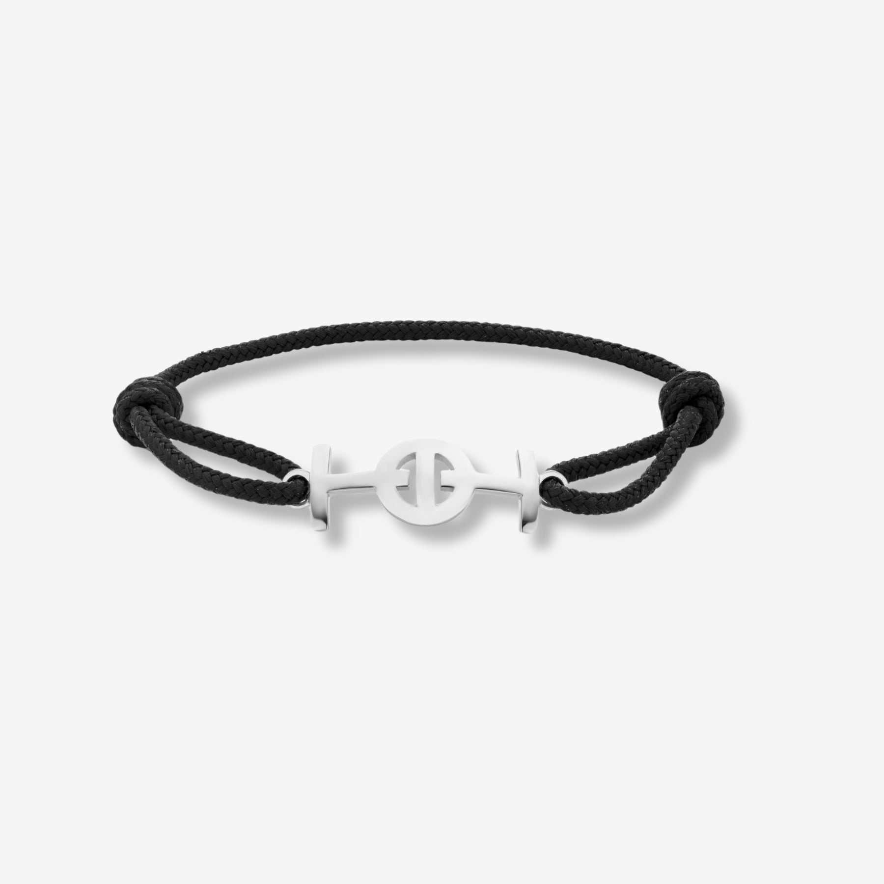 Toti Silver Challenge Cord Bracelet in Black