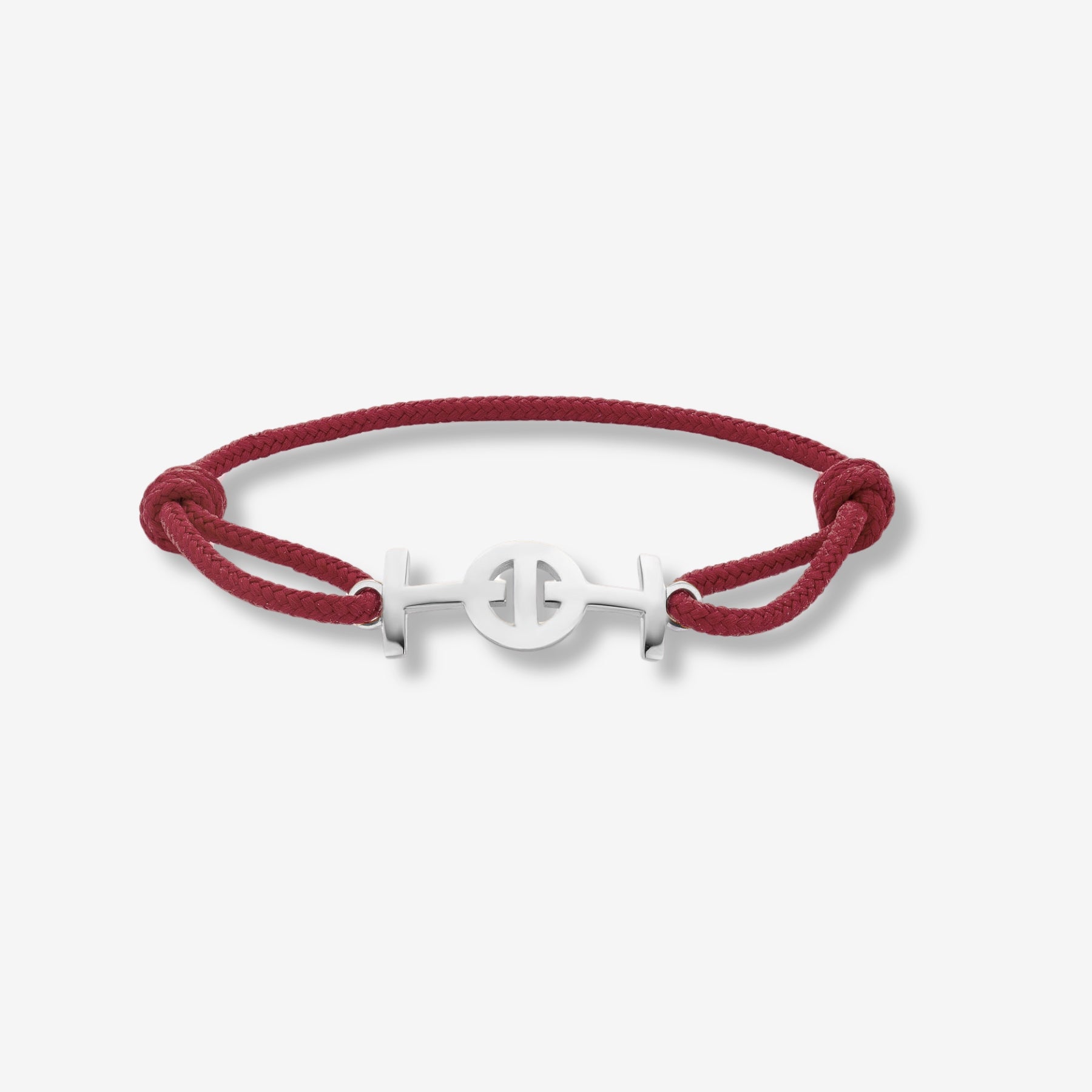 Toti Silver Challenge Cord Bracelet in Bordeaux