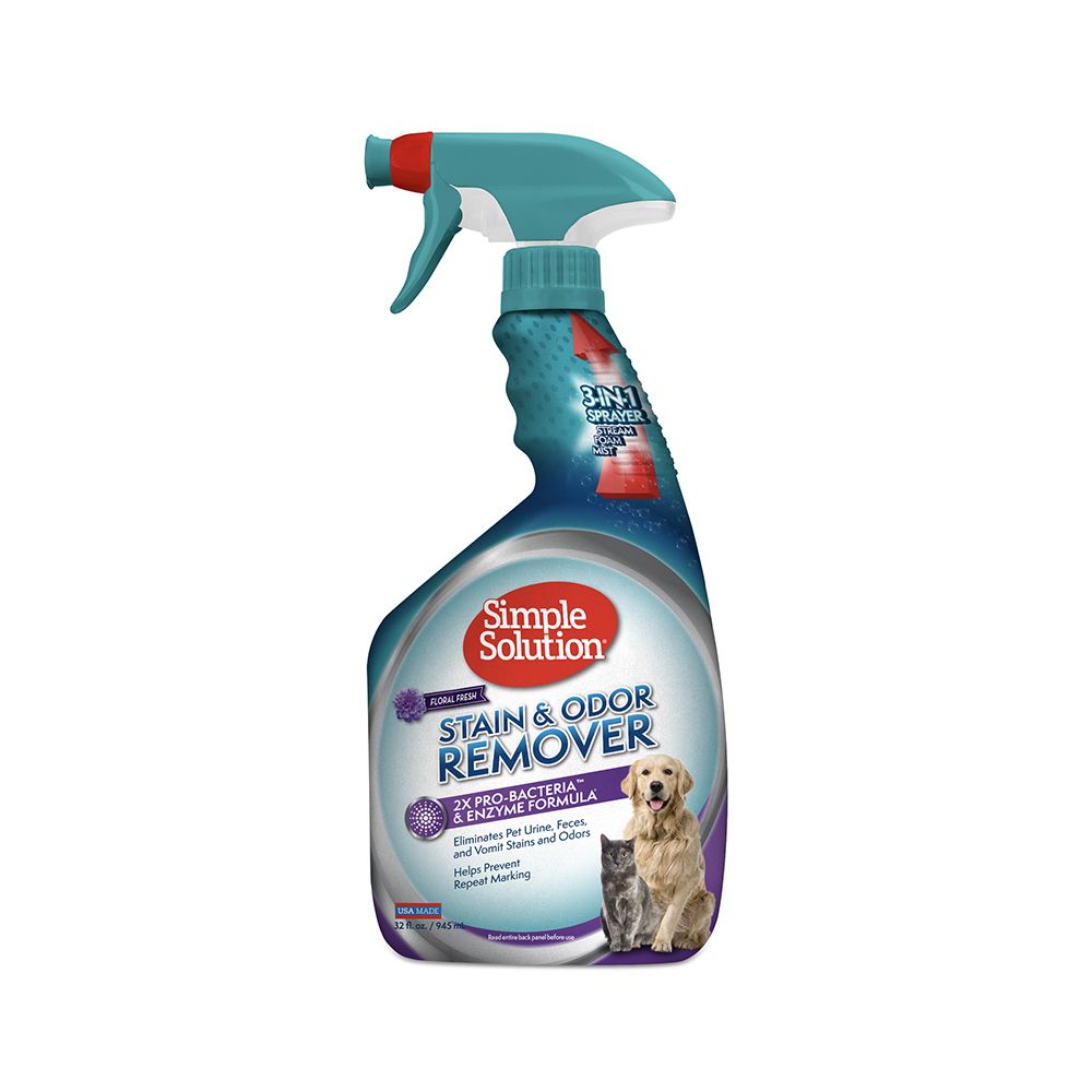 Simple Solutions Pet Stain and Odor Remover - Floral Fresh Scent - 32 oz