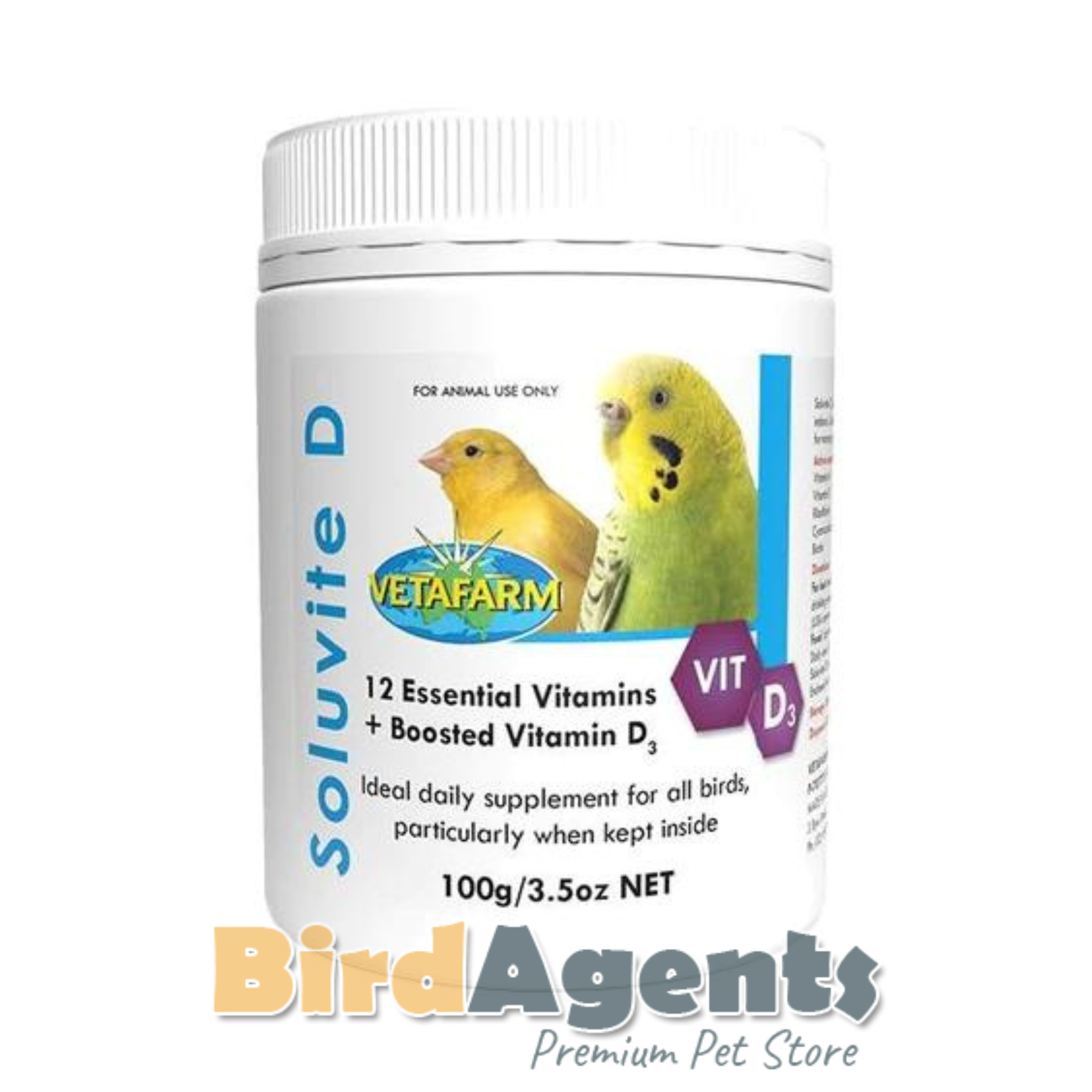 Soluvite D β Essential Vitamin Supplement with Boosted D3 for Birds
