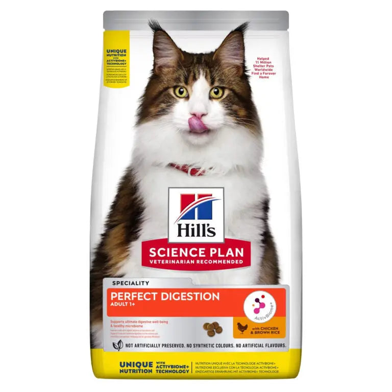 HILL'S SCIENCE PLAN PERFECT DIGESTION ADULT 1+ CAT FOOD WITH CHICKEN AND BROWN RICE