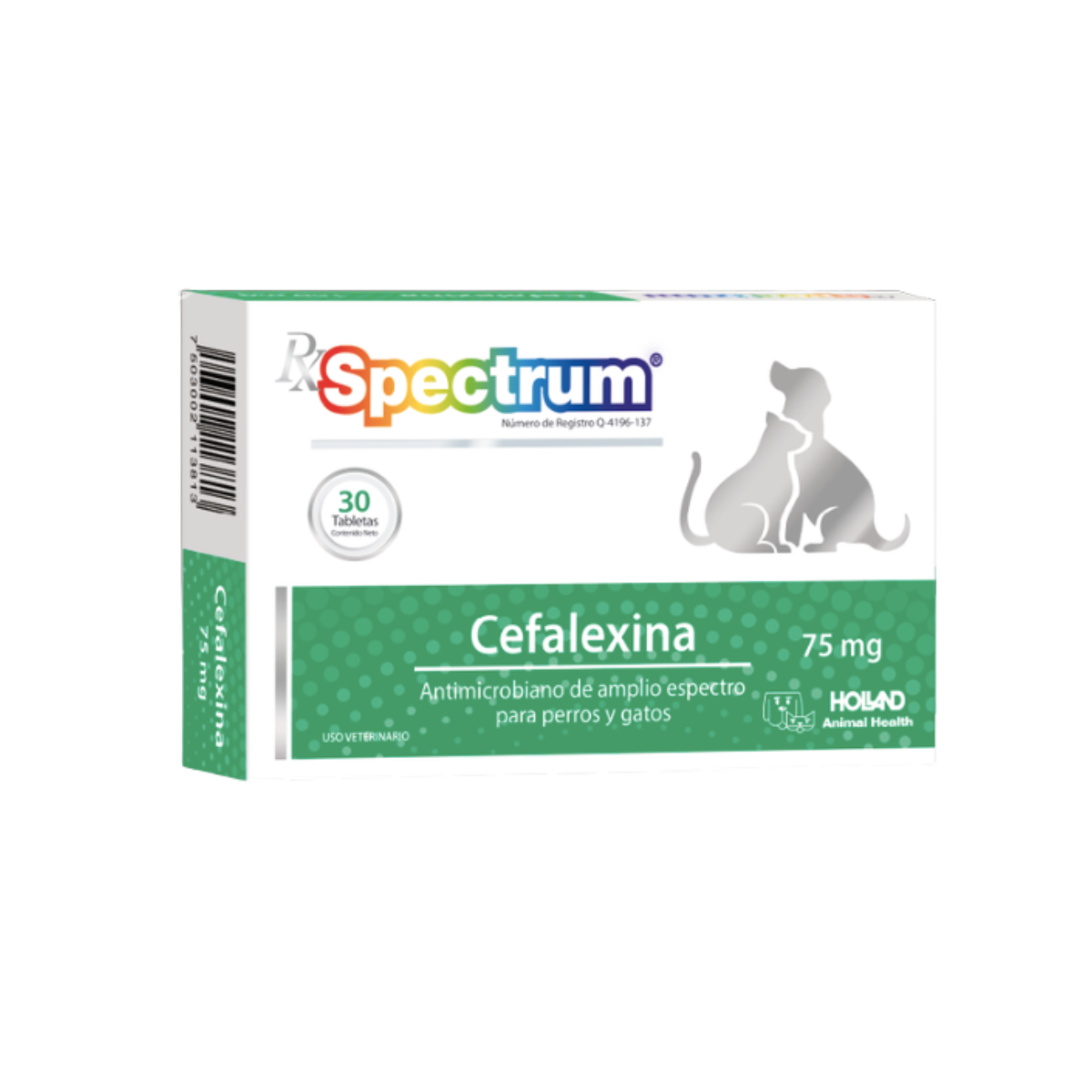 Rx Spectrum Cephalexin 30Tabs - 75mg
