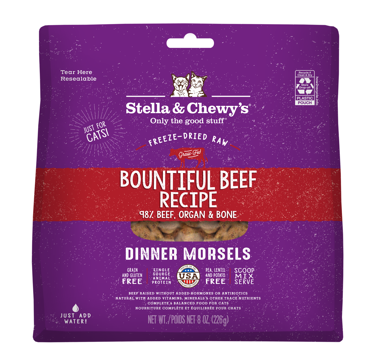 Stella & Chewys Cat Freeze Dried Dinner Morsels - Bountiful Beef Recipe