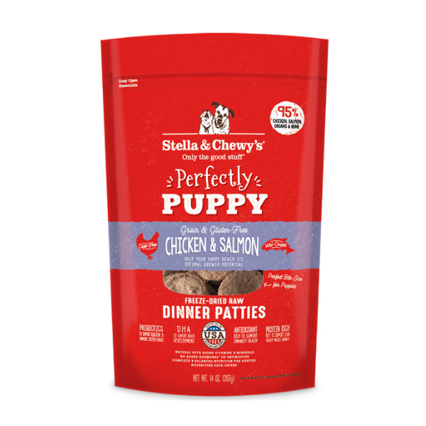 Stella & Chewys Dog FD Perfectly Puppy Chicken & Salmon Patties - 14oz