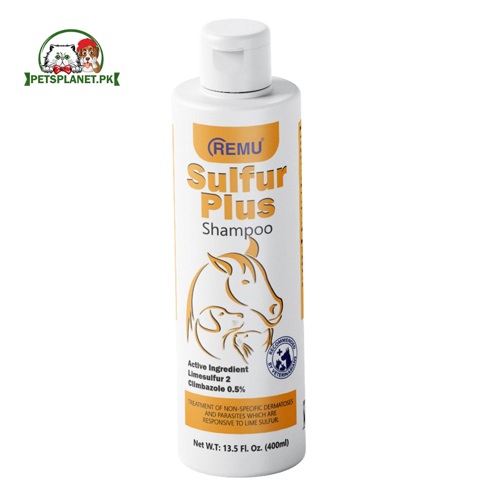 Remu Sulfur Plus Medicated Shampoo for Dogs & Cats – Anti-Itch, Anti-Fungal & Dandruff Control