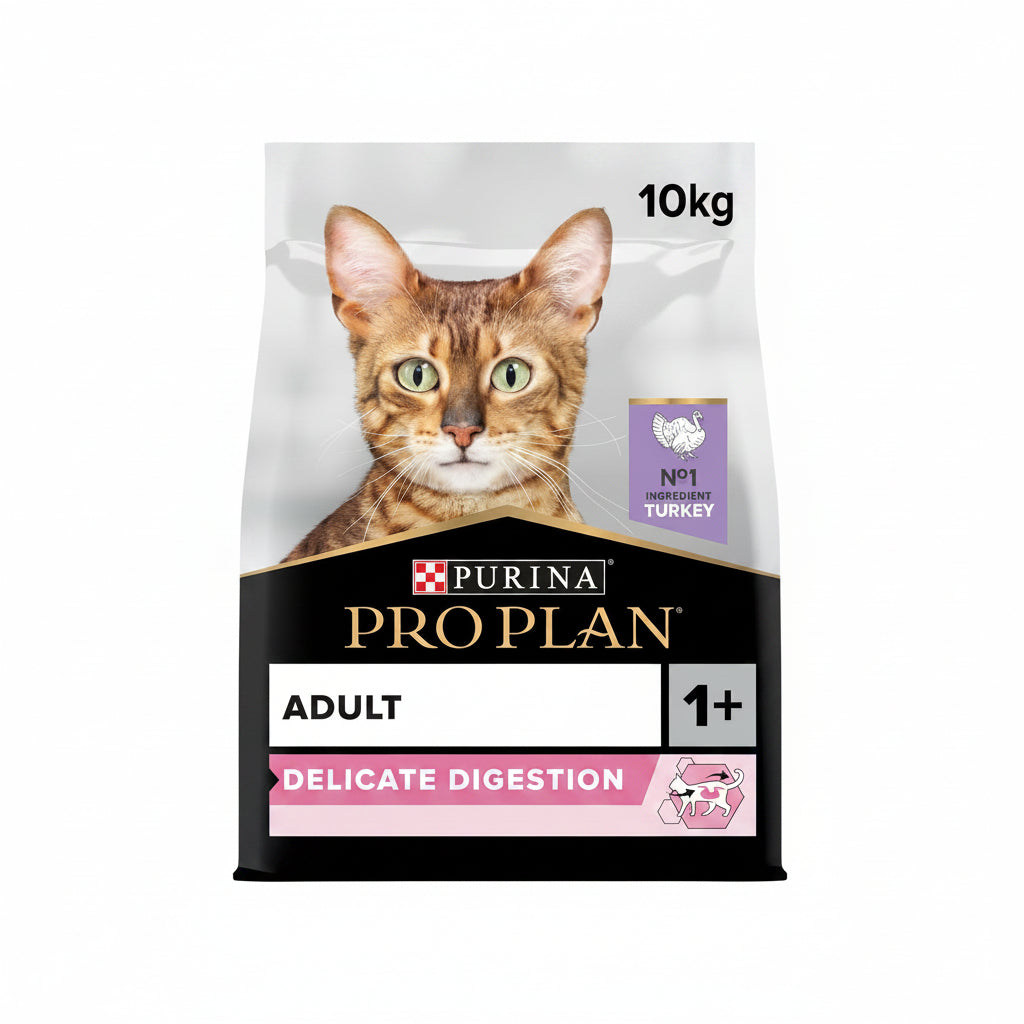 Purina Pro Plan Adult Delicate Digestion, Dry Cat Food with Turkey, 10 kg