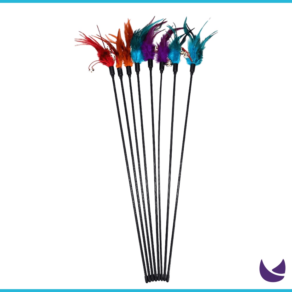 Stick Toy with Fur and Bell for Cats