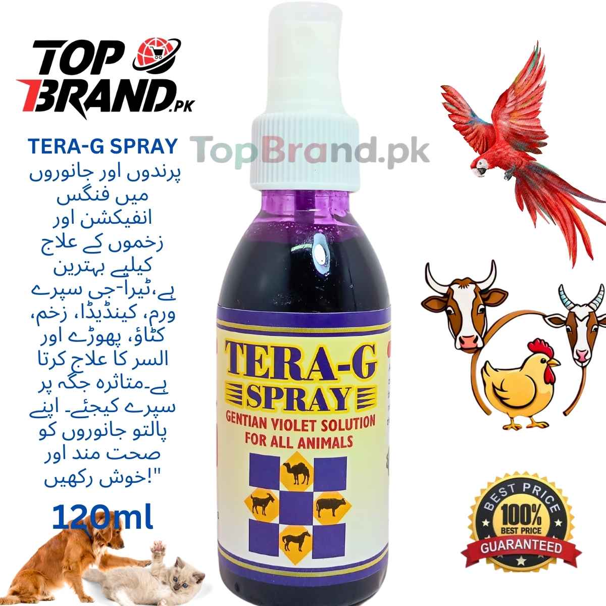 TERA-G SPRAY - Effective Treatment for Fungal Infections and Injuries - injured - Wounds in Birds & Animals