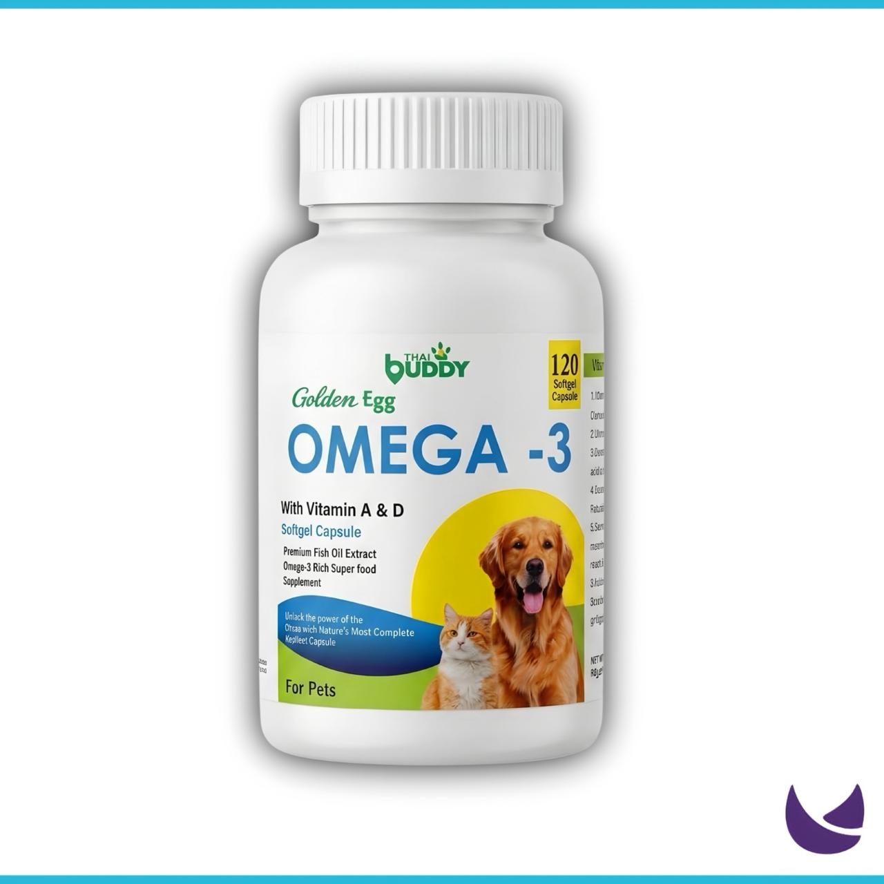 Thai Buddy Fish Oil Omega-3 Capsules for Dogs & Cats