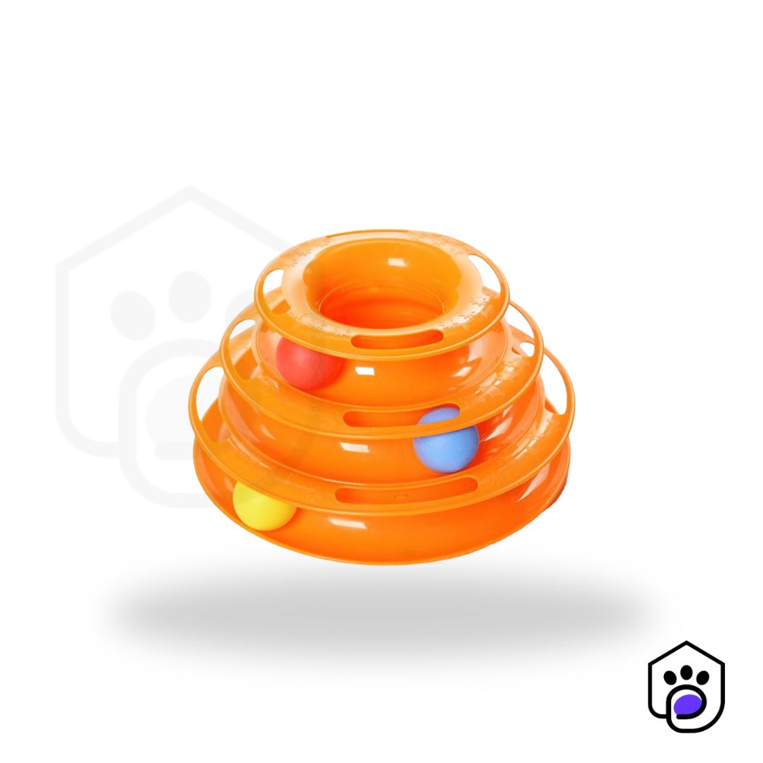 Three Level Toy Tower for Cats