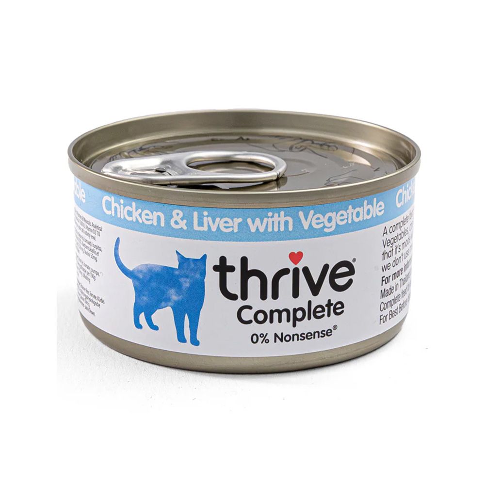 Thrive Complete Chicken and Chicken Liver with Vegetables Canned Cat Food - 75 g - Pack of 12