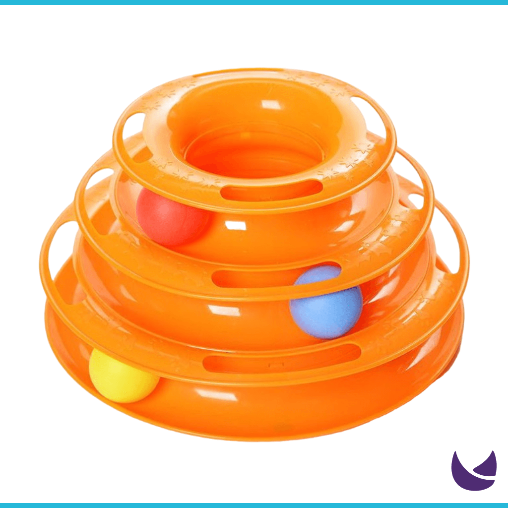 Three Level Toy Tower for Cats